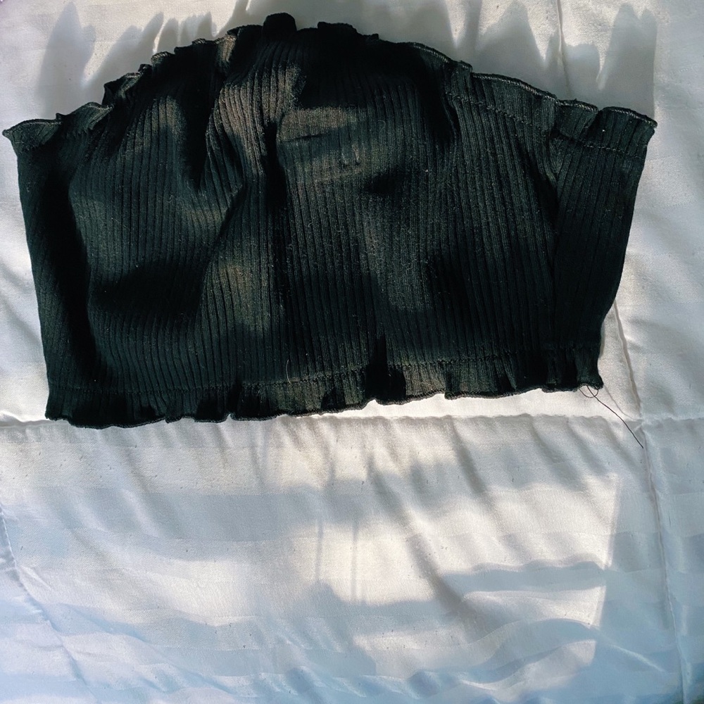 Black Scrunch Tube Top